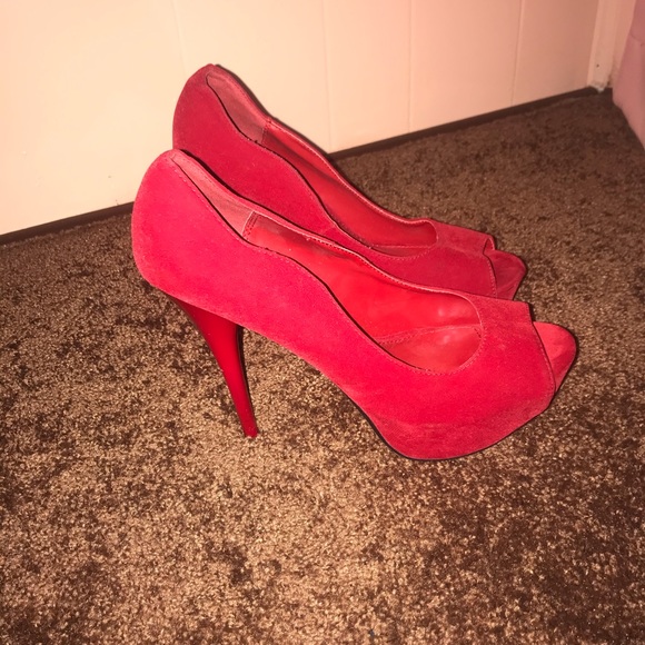Qupid open toe red heel - Picture 2 of 4